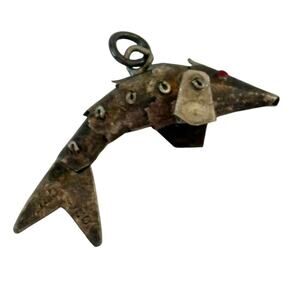 Vintage Sterling Silver Articulating Fish Pendant 925 or charm